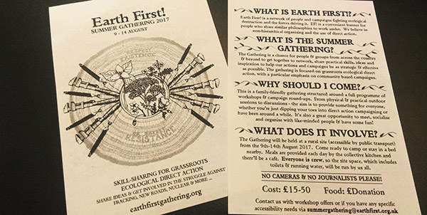 flyer earth first gathering